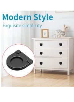 KASTWAVE 6PCS Black Aluminum Alloy Flush Ring Pulls, Hidden Recessed Drawer Handles for Cabinet, Drawer, Cupboard, Dresser - Modern Style, 1-3/8 Inch Diameter, 36mm Length  - Image 2