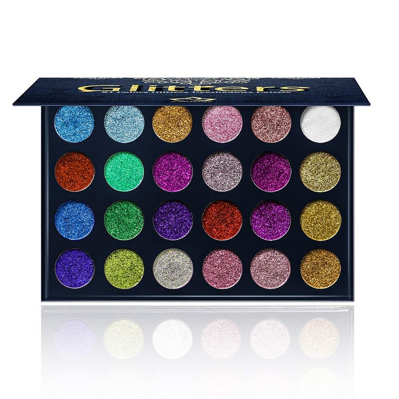 Aolailiya 24 Color Pressed Glitter Eyeshadow Palette  Mineral Ultra Shimmer Makeup Palette Eye Shadow Powder Long Lasting Waterproof