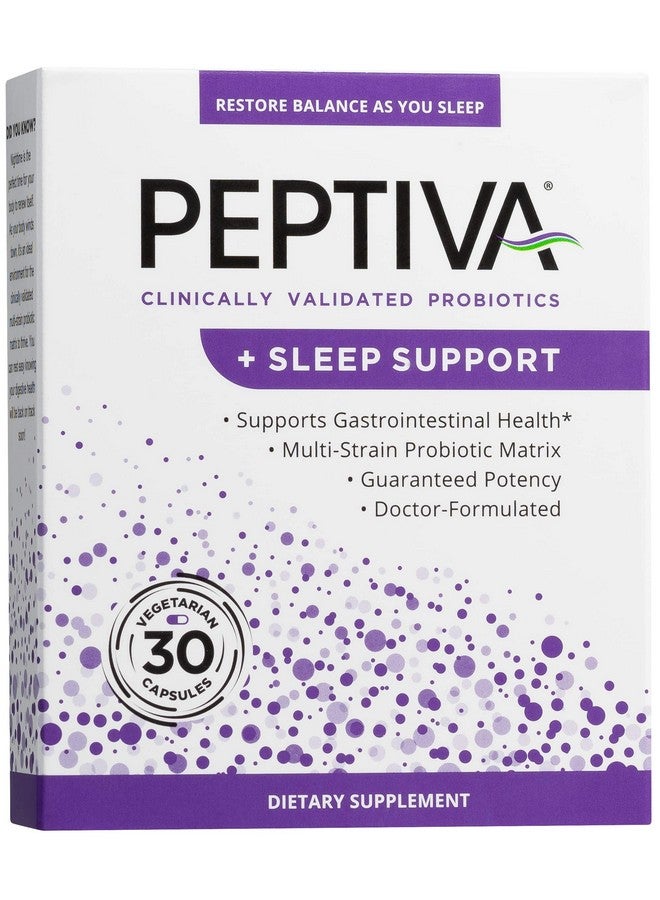 Peptiva 26 Billion CFU Probiotic and Sleep Support - Clinically Validated Multi-Strain Probiotic - Lactobacillus and Bifidobacterium, Melatonin - 30 Count - Image 1