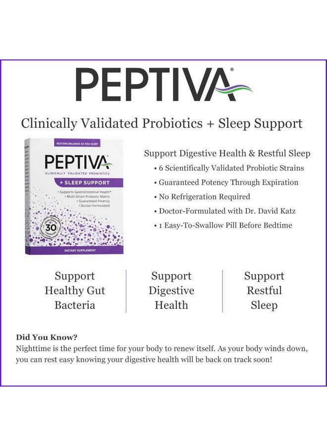 Peptiva 26 Billion CFU Probiotic and Sleep Support - Clinically Validated Multi-Strain Probiotic - Lactobacillus and Bifidobacterium, Melatonin - 30 Count - Image 3
