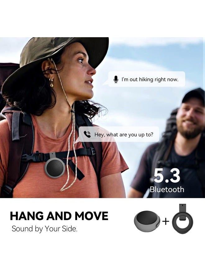 ANCwear مكبرات صوت بلوتوث محمولة، مكبر صوت لاسلكي صغير مع صوت جهير معزز، صوت عالي الدقة، مكبر صوت قابل للارتداء مع ميكروفون، وقت تشغيل 9.5 ساعة، مقاوم للماء IPX6 مناسب للرياضة والسفر الخارجي والمنزل - Image 4