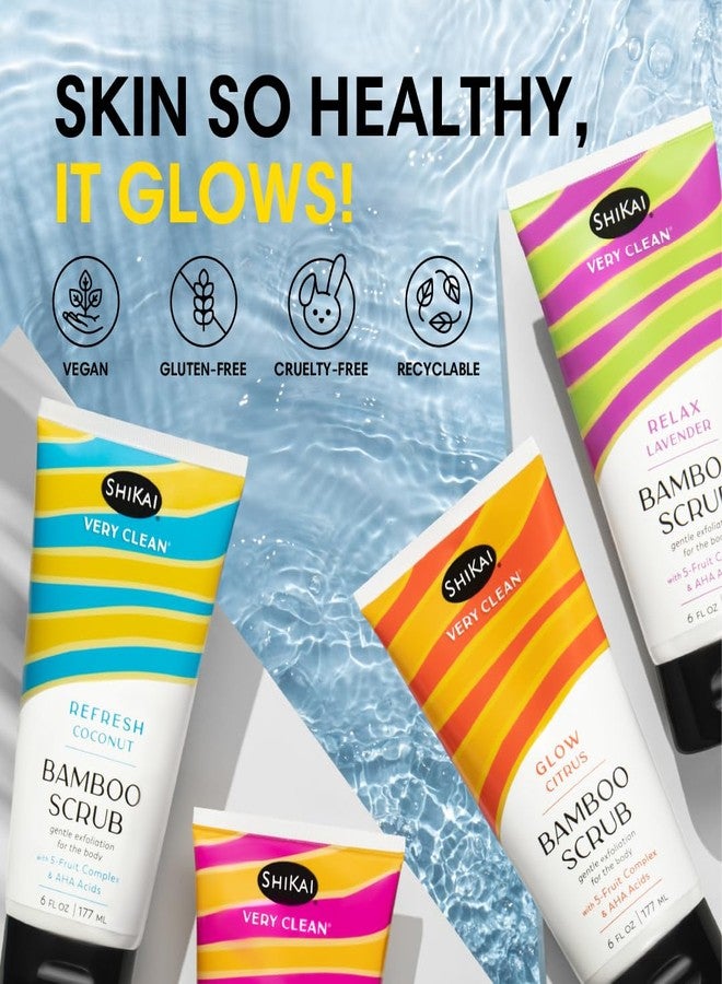 ShiKai Very Clean Bamboo Body Scrub (Refresh Coconut, 6 oz) | Gentle Hydrating & Exfoliating Skin Cleanser | With 5 Fruit Complex & AHA Acids - Image 5