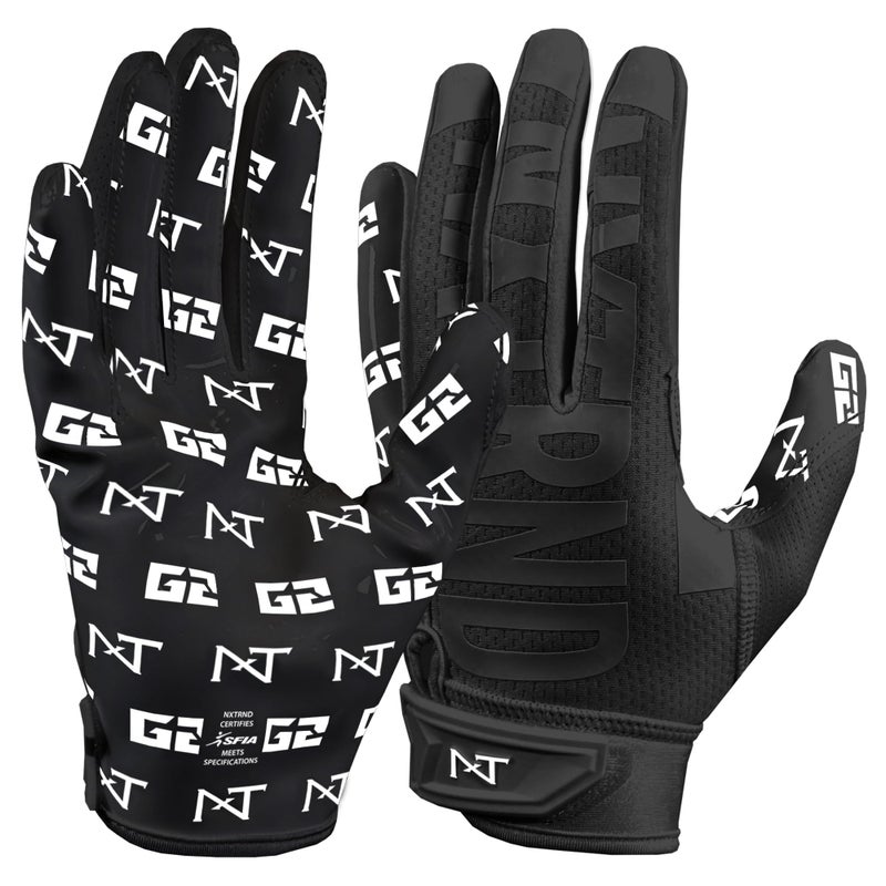 NXT NXTRND Nxtrnd G2 Pro Football Gloves Mens Ultra Sticky Elite Receiver Gloves Black Large - Image 2