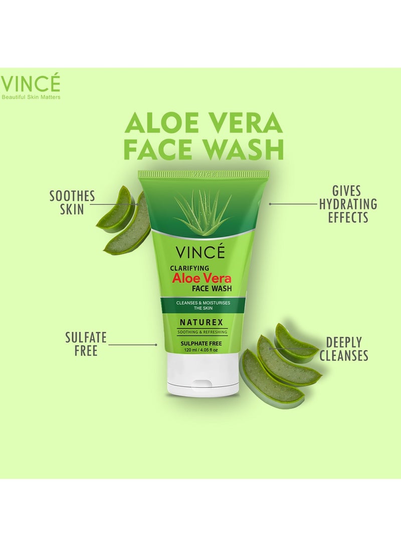 VINCE Aloe Vera Face Wash – Deep Cleansing & Moisturizing – Soothes Skin, Tightens Pores, Reduces Blemishes, and Promotes Healthy, Radiant Skin, 120ml  - Image 4