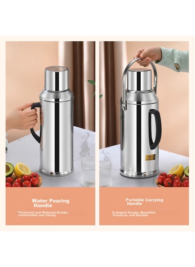 Pinyu Stainless Steel Thermos Flask For Students Dormitory Hot Water Bottle Insulated Kettle Household Large Capacity Water Bottle 2l With Eagle Mouth - Image 2