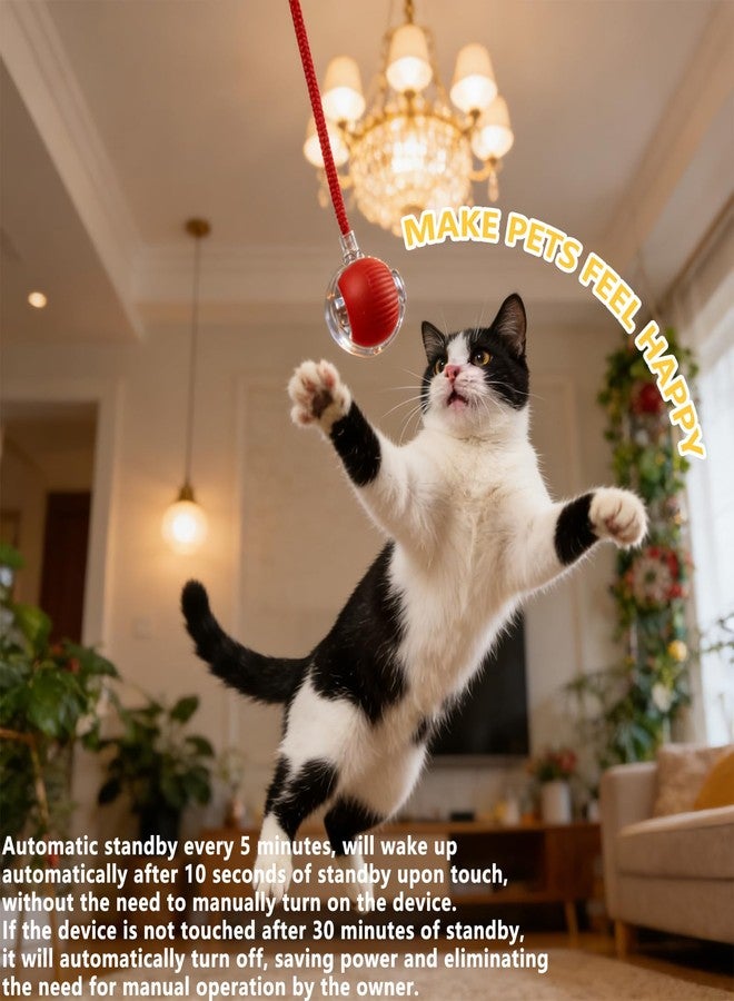 Interactive Smart Wake Pet Ball with Teaser Tail for Cats & Dogs(red) - Image 4