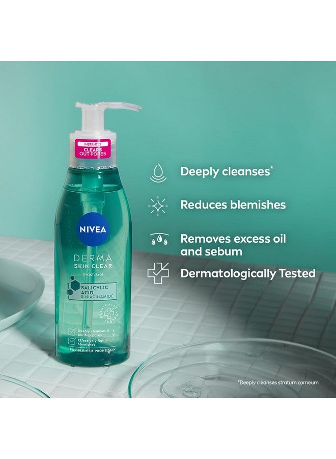 Nivea Derma Skin Clear Wash Gel (150Ml), Deep Cleansing Face Wash Gel, Salicylic Acid Face Wash Enriched With Niacinamide To Cleanse Pores And Remove Impurities - Image 4