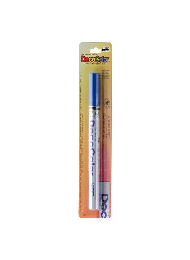 Marvy Uchida DecoColor Broad Glossy Oil-Based Paint Marker - Blue - Image 1