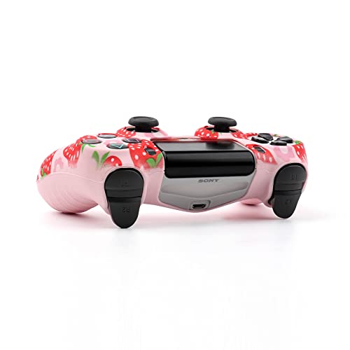 RALAN Pink Controller Skins for PS4,Fruit Silicone Controller Cover Skin Protector Compatible /PS4 Slim/PS4 Pro Controller with 2 Cute Thumb Grips Caps… - Image 5