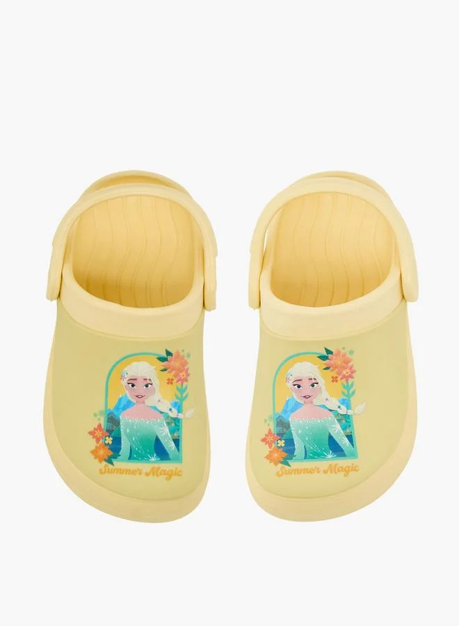 Disney YELLOW Disney Girls Elsa Print Backstrap Clogs for Women | Best Price UAE