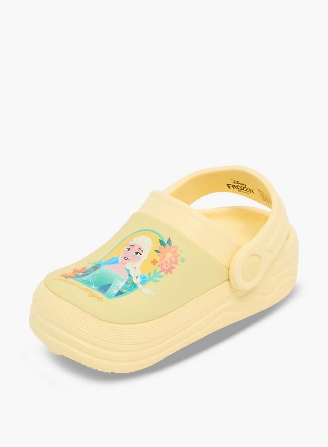 Disney Girls Elsa Print Backstrap Clogs - Image 4