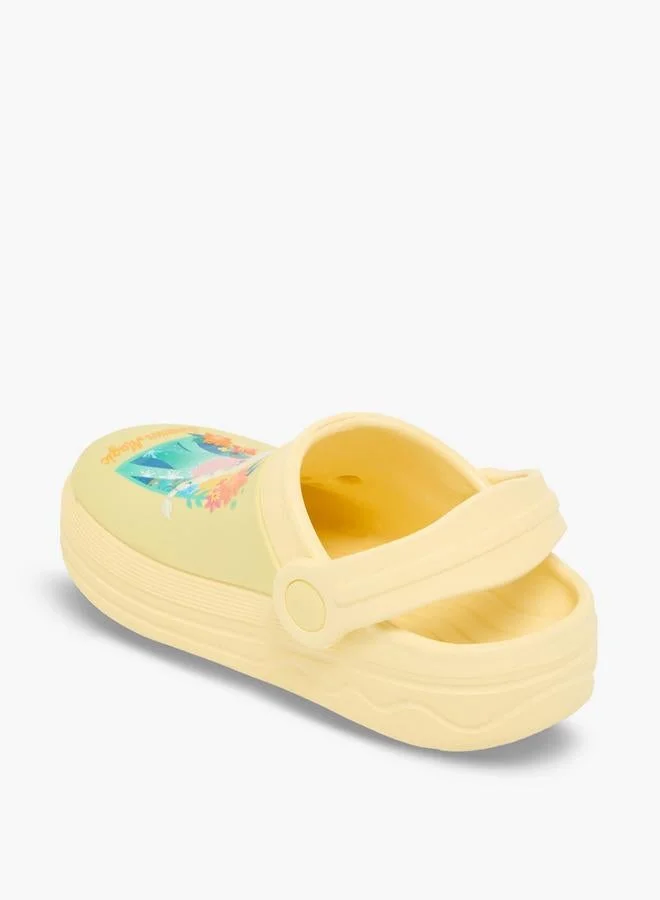 Disney YELLOW Disney Girls Elsa Print Backstrap Clogs for Women | Best Price UAE