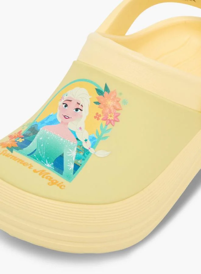 Disney YELLOW Disney Girls Elsa Print Backstrap Clogs for Women | Best Price UAE
