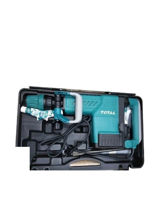 توتال - Total مطرقة جاك للكسارة الهدمية بقدرة 1500 وات، 10 كجم، ظرف SDS-MAX، 1000-1900 نبضة في الدقيقة، قوة التأثير 6-25J، نظام مضاد للاهتزاز، يتضمن إزميلين وفرش كربون إضافية - TH215002 - Image 1