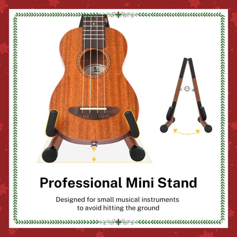 Donner Wood Ukulele Stand Mini Guitar Stand for Small Musical Instruments, Violin, Mandolin, Ukulele, Banjo, Folding Floor Stand A-Frame Holder - Image 3