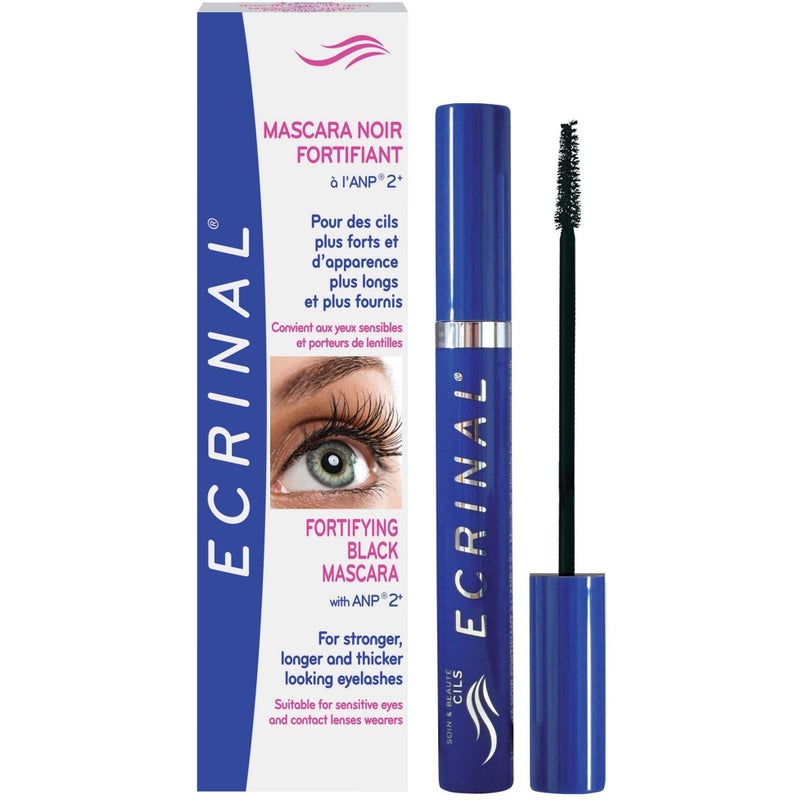 Ecrinal Fortifying Black Mascara with ANP 2+ - Longer Thicker Volumizing Mascara, Volume & Length, Gentle for Sensitive Eyes & Contact Lens Wearers, Nourishing Black Mascara - 0.23 fl oz - Image 1