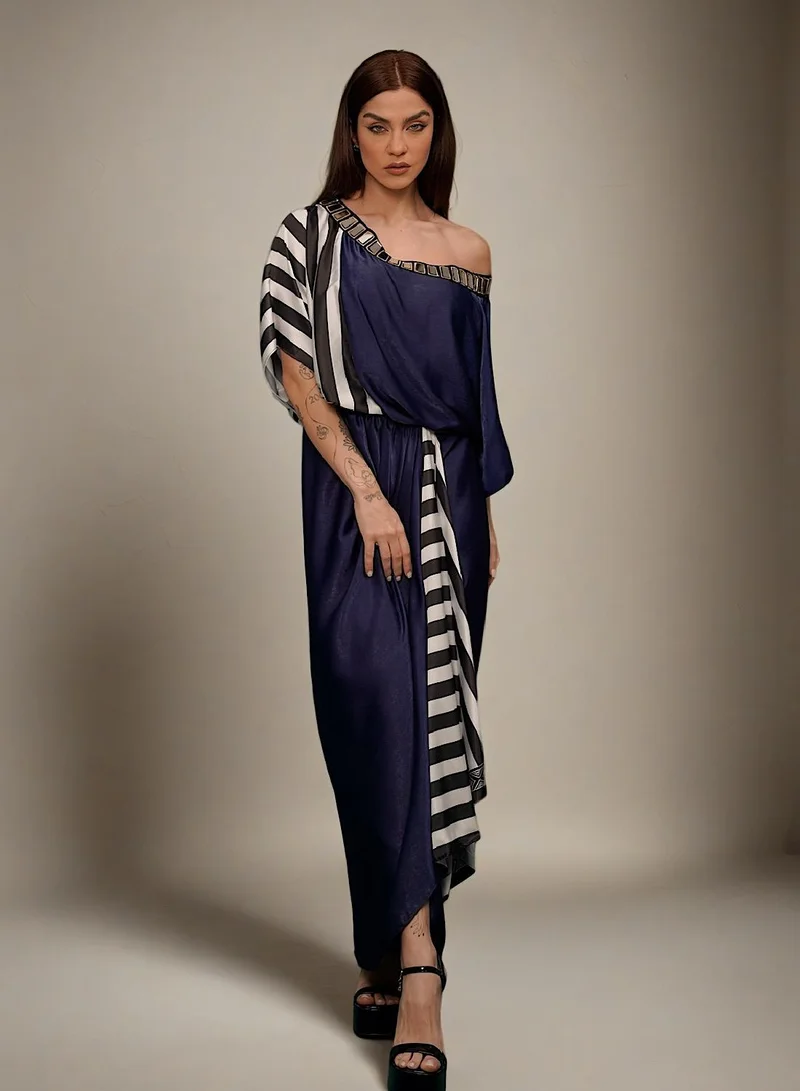 ECSTACY Pleated Drape Dress