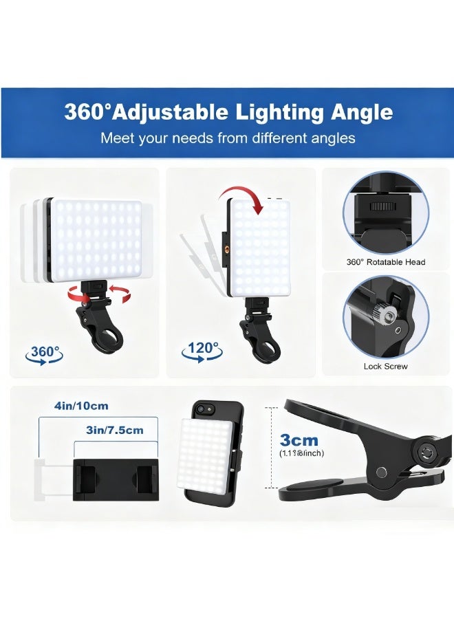 Soofam Fill Light 60 LED High Power Rechargeable Fill Video Light with Front Back Clip Adjusted 3 Light Modes for Phone iPhone Android iPad Laptop For Makeup Selfie Vlog Video Conference - Image 4