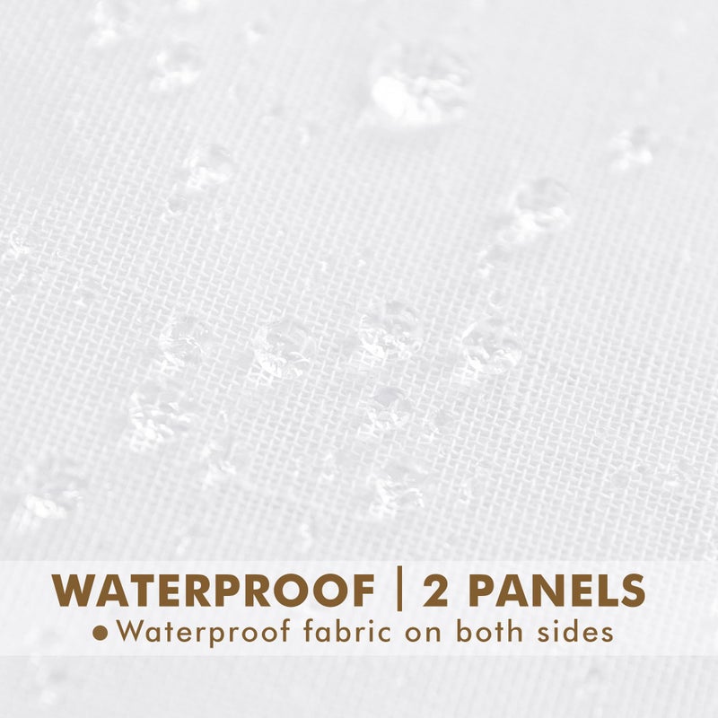 HolidayIdeas White Outdoor Sheer Curtains for Patio Waterproof 4 Panels-Linen Semi Voile Indoor Sheer Curtains, Light Filtering Privacy Drapes for Living Room, Gazebo, Porch, Balcony, Pool 54"x84" - Image 4