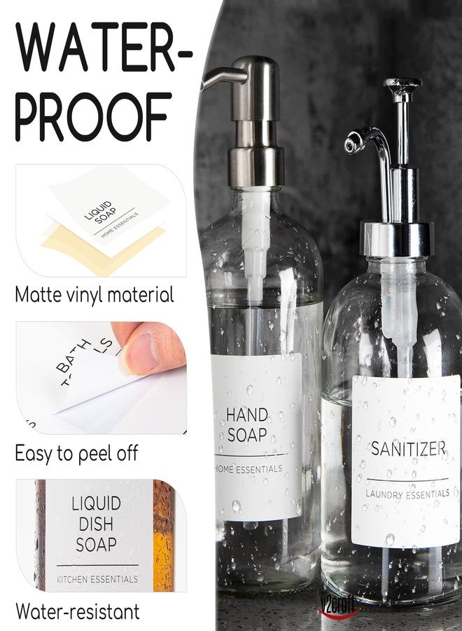 v2croft 144 PCS Minimalist Laundry Room Labels Set, Water/Oil Resistant Stickers for Linen Closet Home Bathroom and The Beauty Organization（White) - Image 3