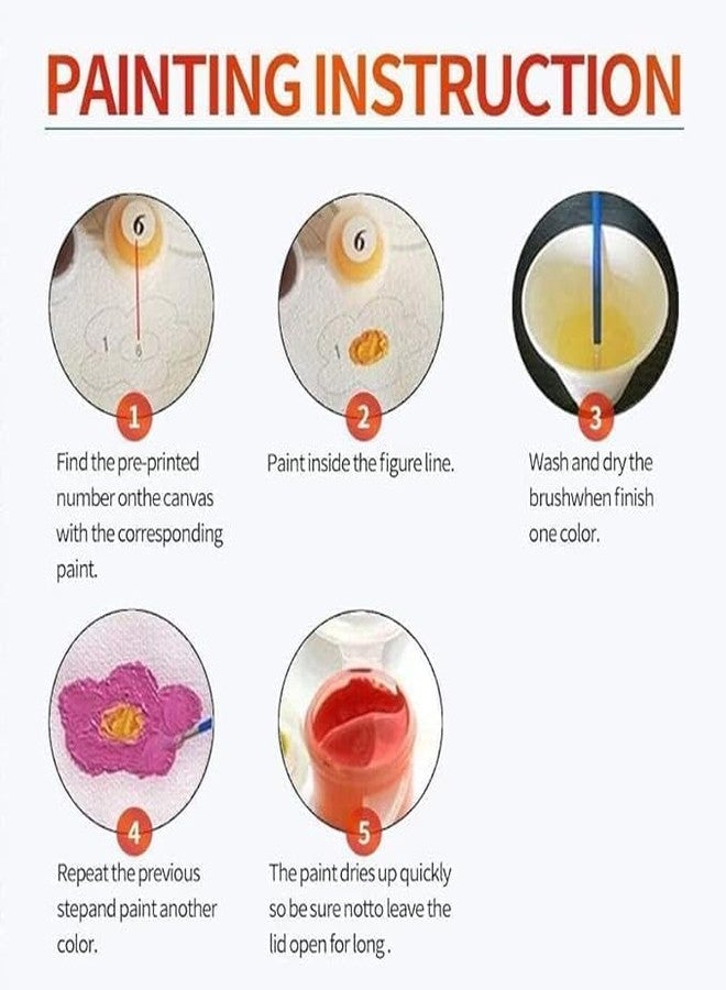 J3G مجموعة الرسم بالأرقام على قماش من J3G، مناسبة للأطفال والفتيات والكبار والمبتدئين، مقاس 16 × 20 بوصة، مجموعة الرسم الزيتي بدون لهب، هدية (غزال ملون) - Image 3