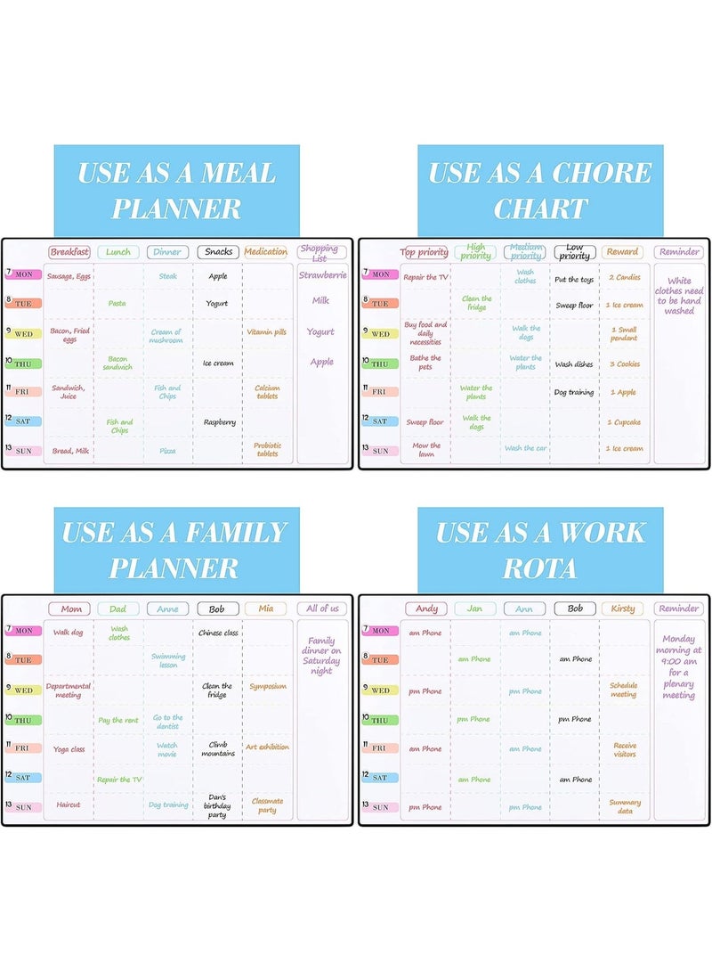 CLOUDFOUR Magnetic Whiteboard Calendar Planner Set, 4 pcs Monthly & Weekly Family Organizer Chart, Dry Erase Calendar Planner for Home & Office, Daily Notepad, Kitchen Fridge Planners, with 6 Markers - Image 5