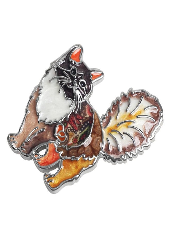 NEWEI Cat Brooch Pins for Women Girls Jacket Bag Charms Cat Pins Jewelry Gifts (Coffee) - Image 3