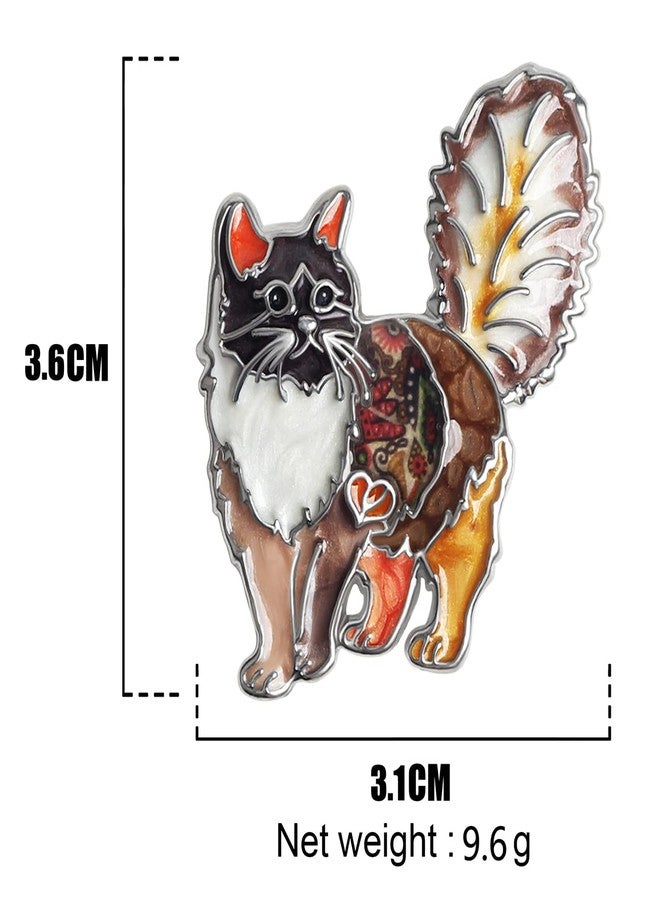 NEWEI Cat Brooch Pins for Women Girls Jacket Bag Charms Cat Pins Jewelry Gifts (Coffee) - Image 4