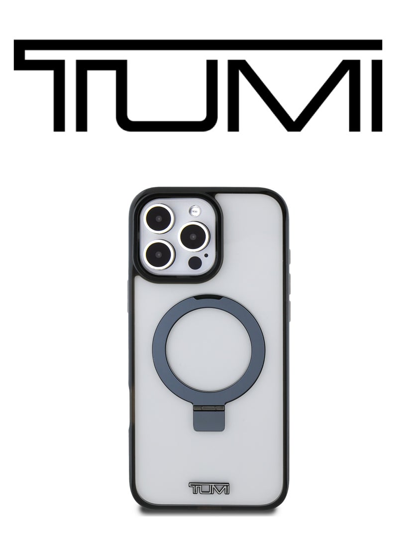 CG MOBILE iPhone 16 Pro Case, supports wireless charging MagSafe, and has an adjustable grip that can be used as a stand, in a French design in a transparent color with an original logo approved by the global brand TUMI. From CG Mobile.  - Image 3