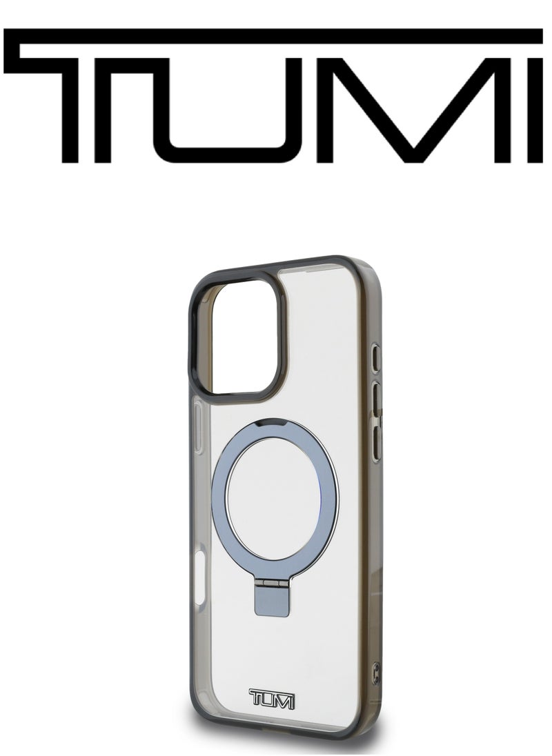 CG MOBILE iPhone 16 Pro Case, supports wireless charging MagSafe, and has an adjustable grip that can be used as a stand, in a French design in a transparent color with an original logo approved by the global brand TUMI. From CG Mobile.  - Image 5