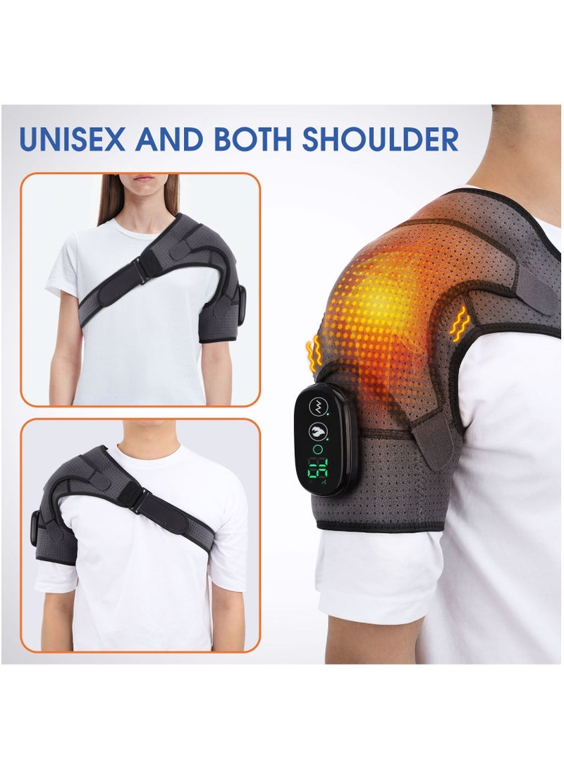 general Electric Heating Shoulder Brace, LED Display, Vibration Shoulder Massage Support Belt Strap, For Arthritis Joint Injury Pain Relief - Image 4