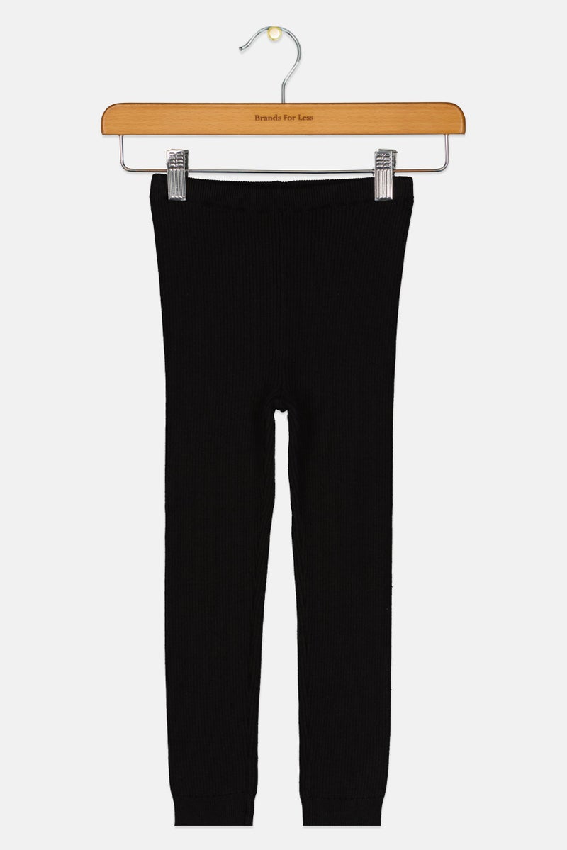 GAP Toddlers Girl Ribbed Pull On Leggings, Black - Image 2