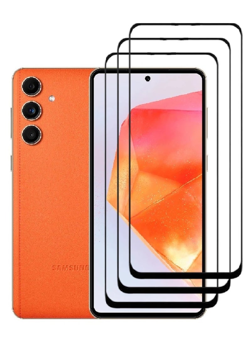 AINA 3 Pieces Tempered Glass Screen Protector 5D Designed For Samsung Galaxy C55 Full Glue Edge to Edge Full Screen Coverage And Bubble Free - Image 1