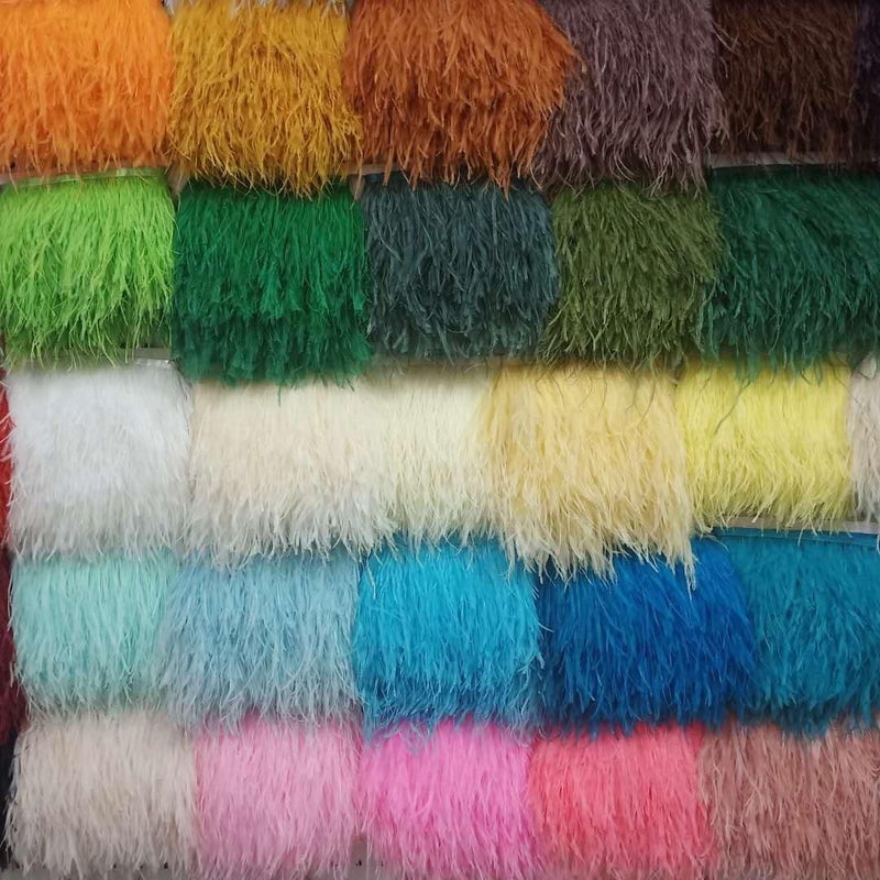 Shekyeon Ostrich Feathers Trim Fringe Used Wedding Sewing Crafts Costumes Decoration Pack of 2 Yards (Mint Green) - Image 3
