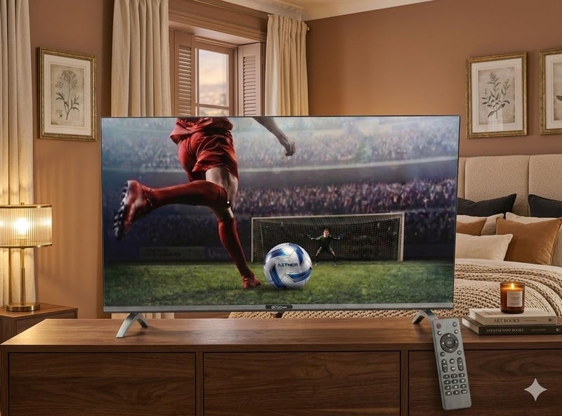 تلفزيون DORASAT بحجم 43 بوصة، فائق الدقة (Full HD) بتقنية LED، يعمل بنظام التشغيل أندرويد (Android OS)، ويدعم تقنيات البث DVB-T2/S2، بلون رمادي داكن، مع مثبت حائط مجاني (DST43F). - Image 2