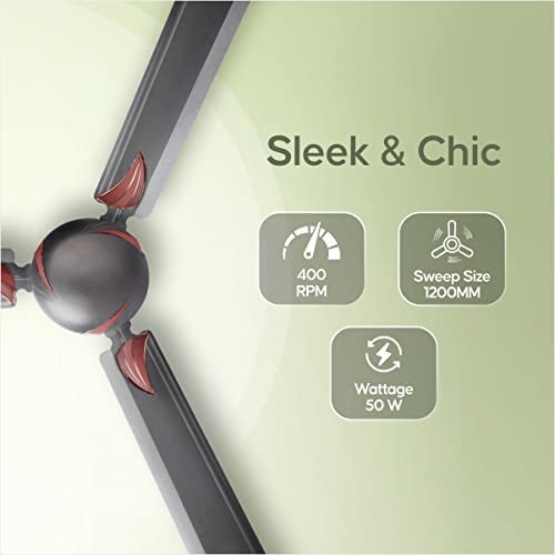 LONGWAY Creta P1 1200 mm/48 inch Ultra High Speed 3 Blade Anti-Dust Decorative Star Rated Ceiling Fan 2 Years Warranty (Smoked Brown, Pack of 1) - Image 4
