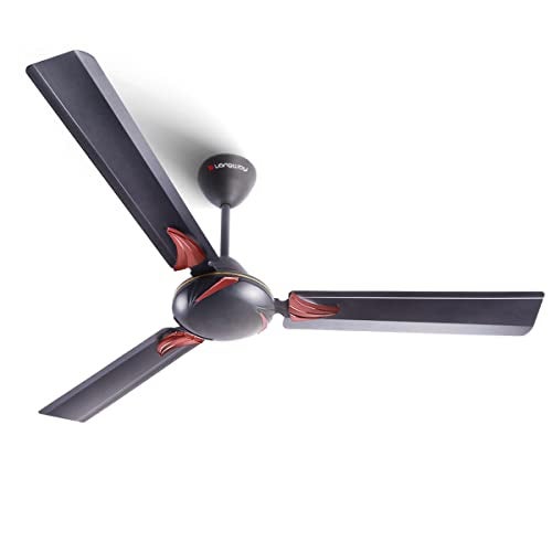 LONGWAY Creta P1 1200 mm/48 inch Ultra High Speed 3 Blade Anti-Dust Decorative Star Rated Ceiling Fan 2 Years Warranty (Smoked Brown, Pack of 1) - Image 1