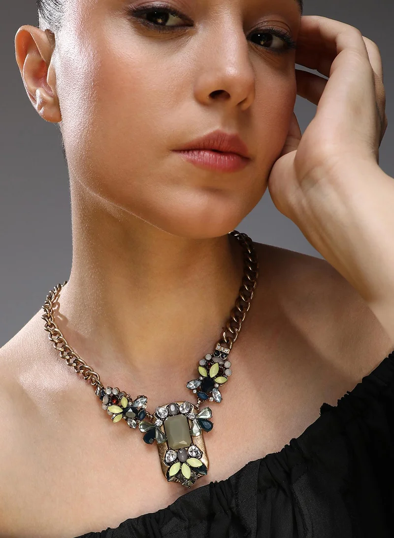 SOHI Stone Statement Artificial Necklace Jewellery