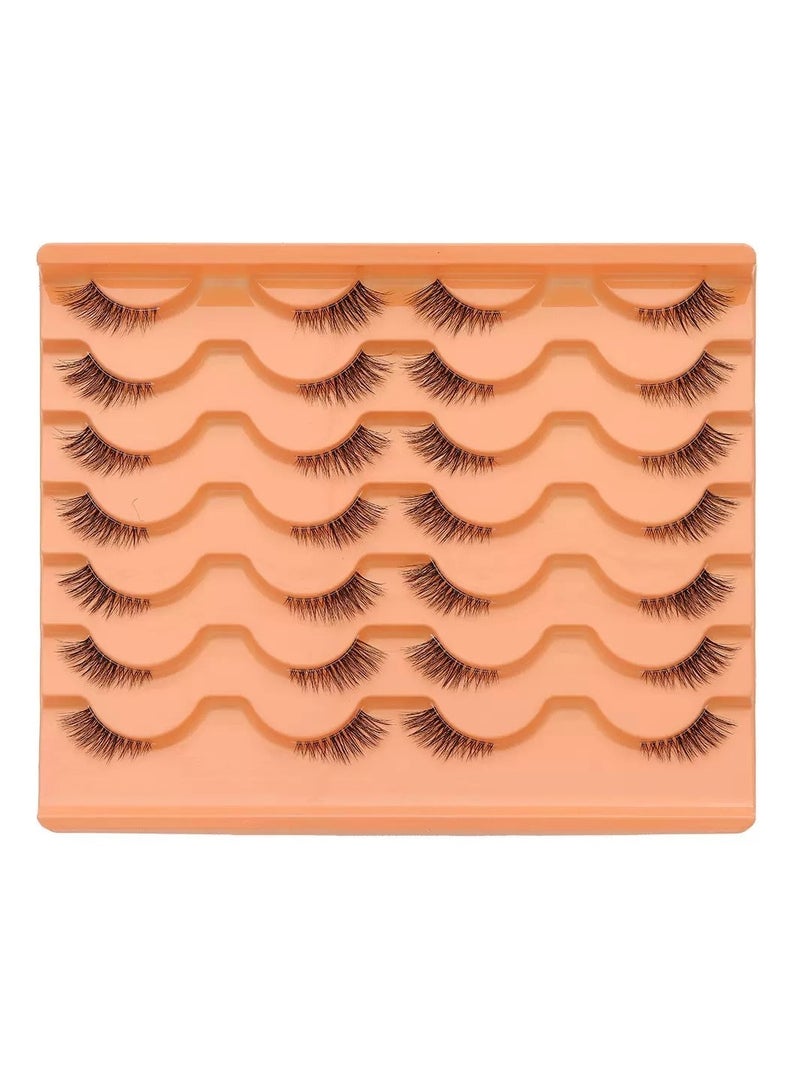 Cat Eye Eyelash Extension False Eyelash Natural Look Half Eyelash 14 Pair Set - Image 1