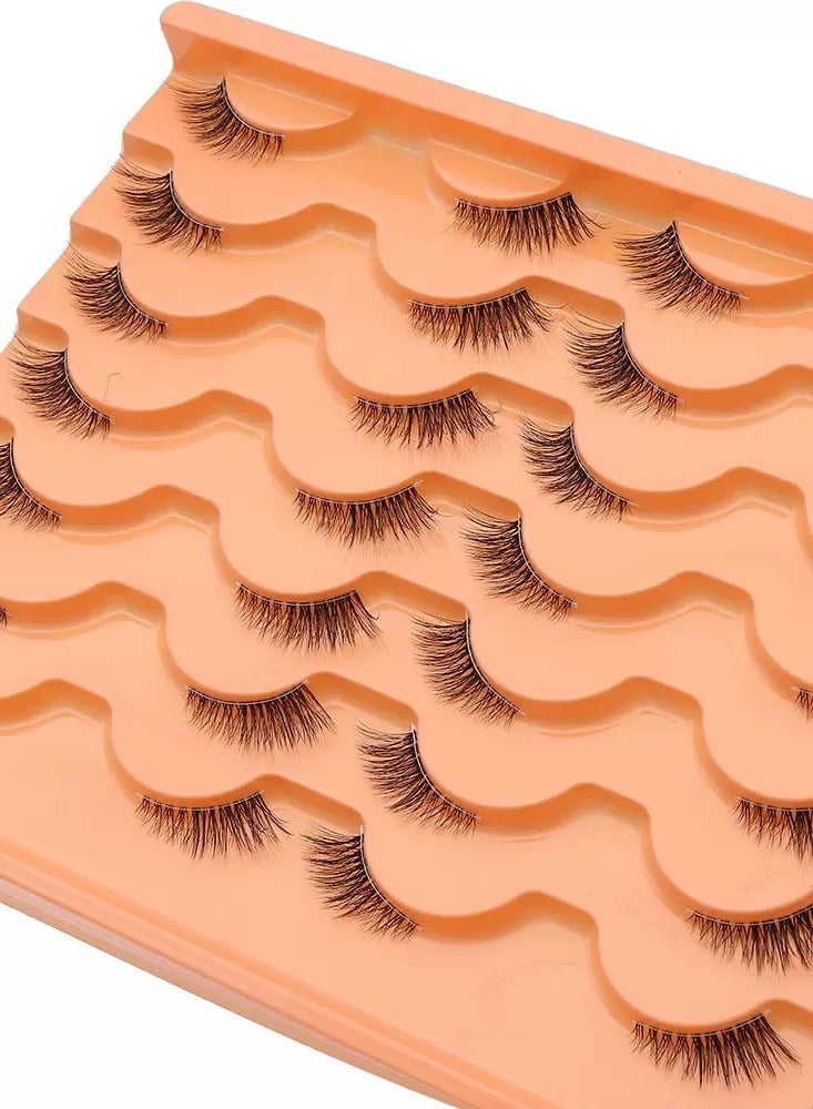 Cat Eye Eyelash Extension False Eyelash Natural Look Half Eyelash 14 Pair Set - Image 3