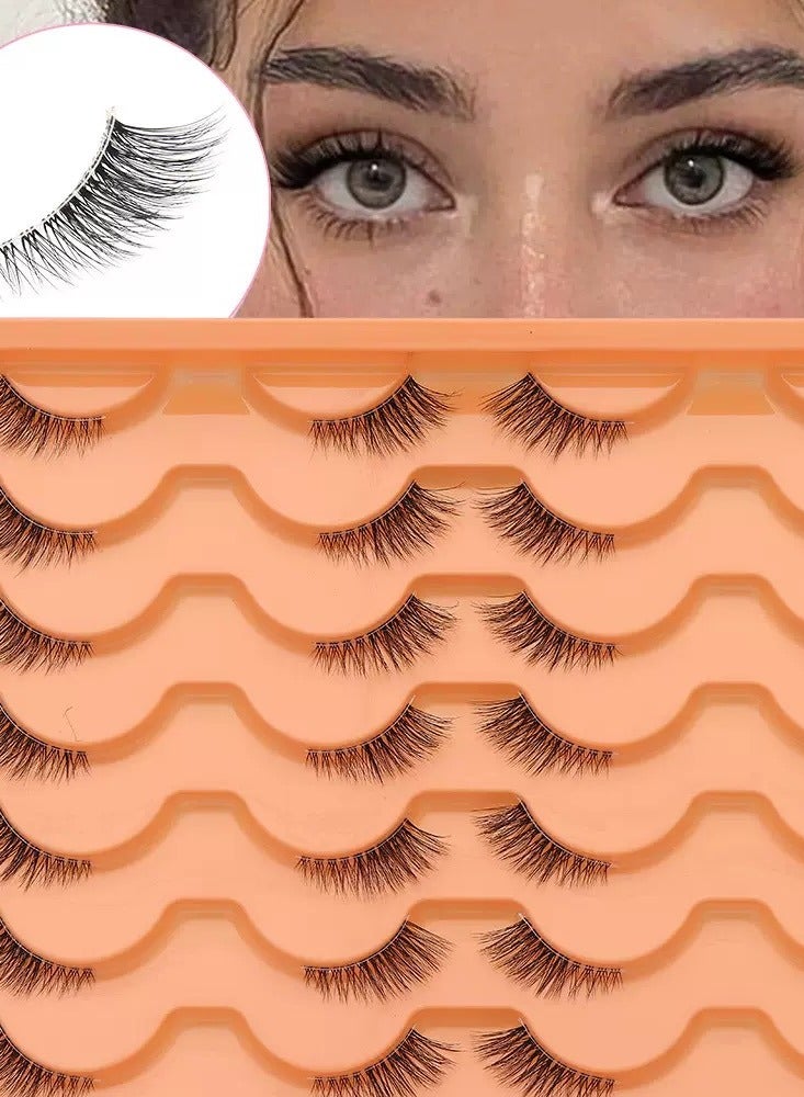 Cat Eye Eyelash Extension False Eyelash Natural Look Half Eyelash 14 Pair Set - Image 4