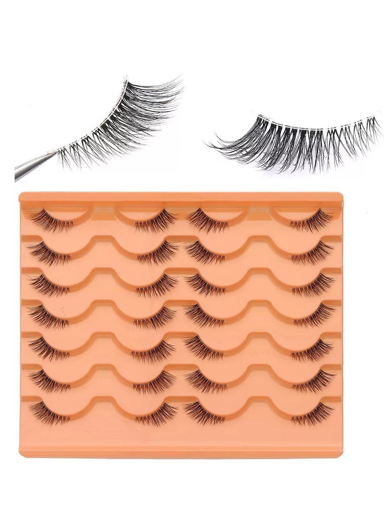 Cat Eye Eyelash Extension False Eyelash Natural Look Half Eyelash 14 Pair Set - Image 5