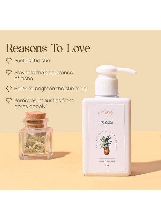 Milagro Beauty - Pineapple Face Cleanser Gelbased Nonfoaming Deep Cleansing Facial Wash For All Skin Types Men & Women (100Ml) - Image 1