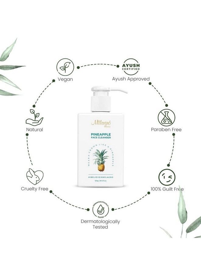 Milagro Beauty - Pineapple Face Cleanser Gelbased Nonfoaming Deep Cleansing Facial Wash For All Skin Types Men & Women (100Ml) - Image 1