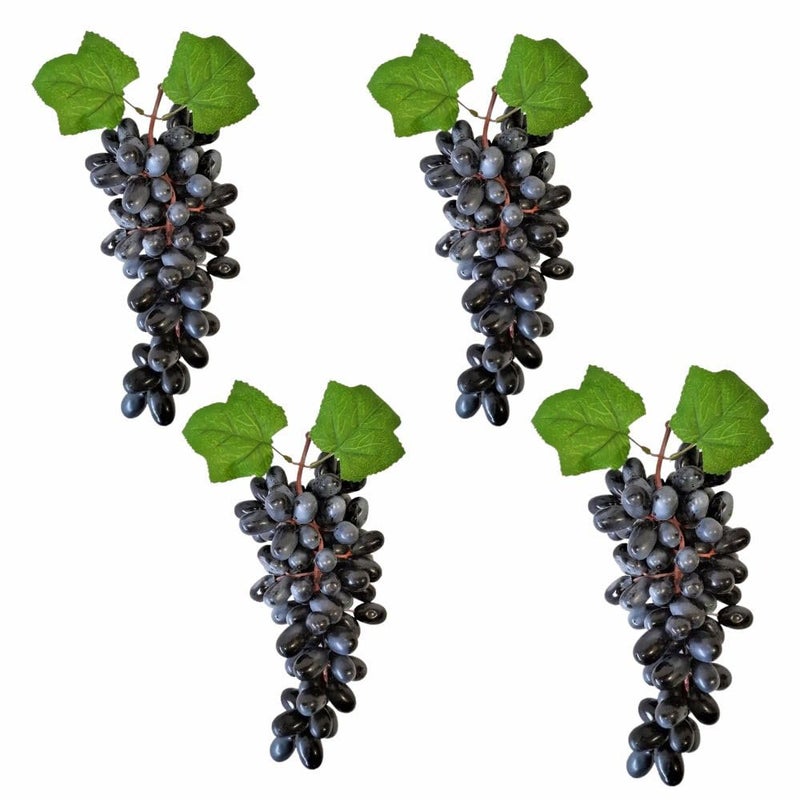 SINGAA Artificial Grapes with Leaves for Home, Garden, Car, Party, Stage, Fruit Shop, Basket, Bowl, Photography,Dining Table and Events Decoration - 22 CM - Pack of (4) - Image 1