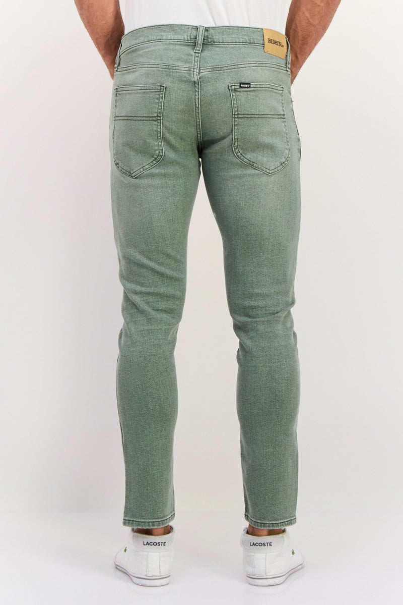 LEE Men Slim Fit Washed Stretchable Jeans, Faded Khaki - Image 3