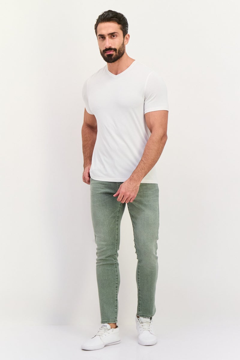 LEE Men Slim Fit Washed Stretchable Jeans, Faded Khaki - Image 4