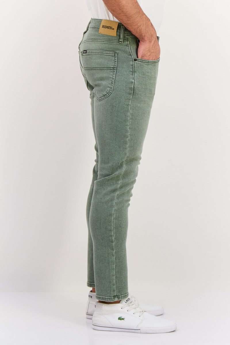 LEE Men Slim Fit Washed Stretchable Jeans, Faded Khaki - Image 2