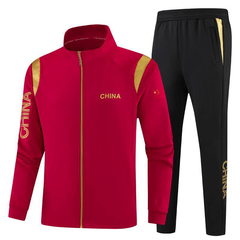 Chinese Team Sportswear Suit Sports Student Long-Sleeved National Clothing Fitness Martial Arts Coach Clothing Group Appearance Clothing - Image 1