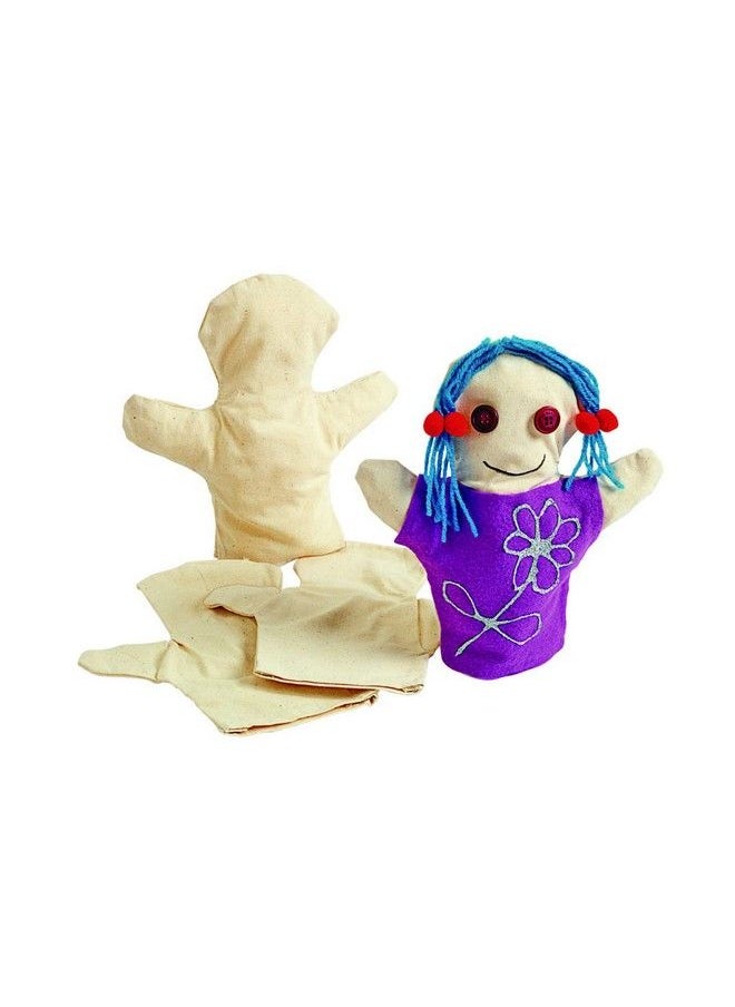 Colorations Canpup Set Of 12 Kids Decorate Your Own Canvas Hand Puppets 91/7"H Each For All About Me Social Emotional Pretend Play Activities  - Image 2